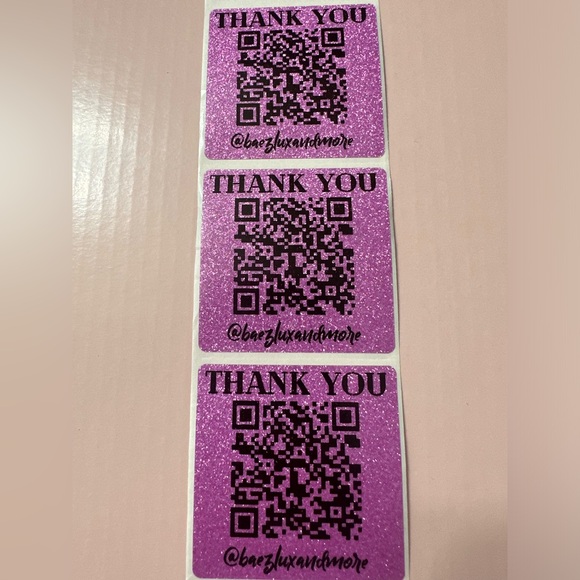 50 ct. Custom 2β Square Thank You, QR Code, FRAGILE Stickers OR LOGO - Picture 16 of 16